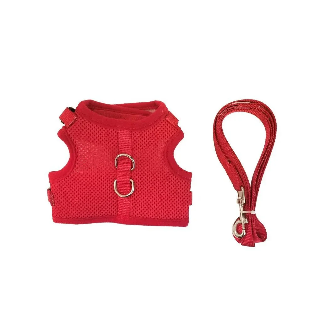Cat Harness Vest w/ Leash Double Strap Red Medium Large Extra Large Sizes Avail